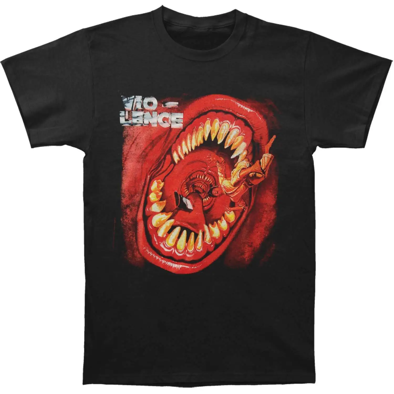 Men'S Vio Lence Mouth T Shirt Large Black