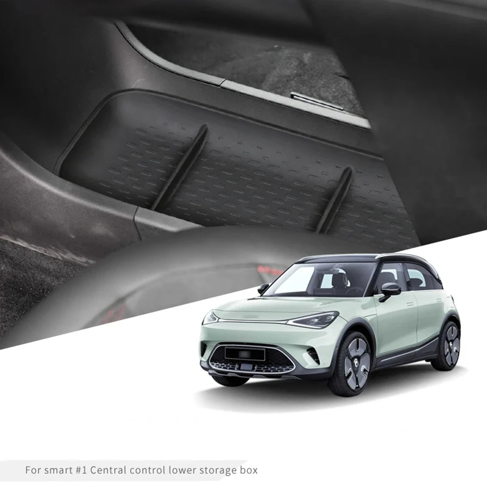 

Car Console Armrest Lower Container Storage Box for Benz Smart Elf #1 2022 Silica Gel Central Storage Organizer Tray Accessories