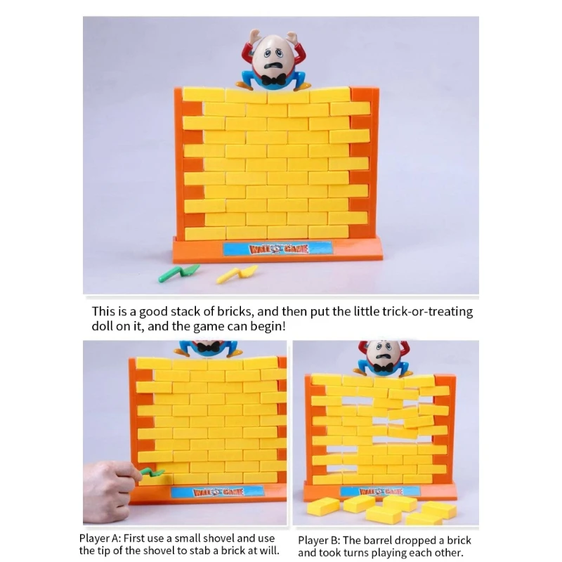 Funny Wall Game Toy for Kids Push Bricks and Make the Fall Children Gifts D5QF