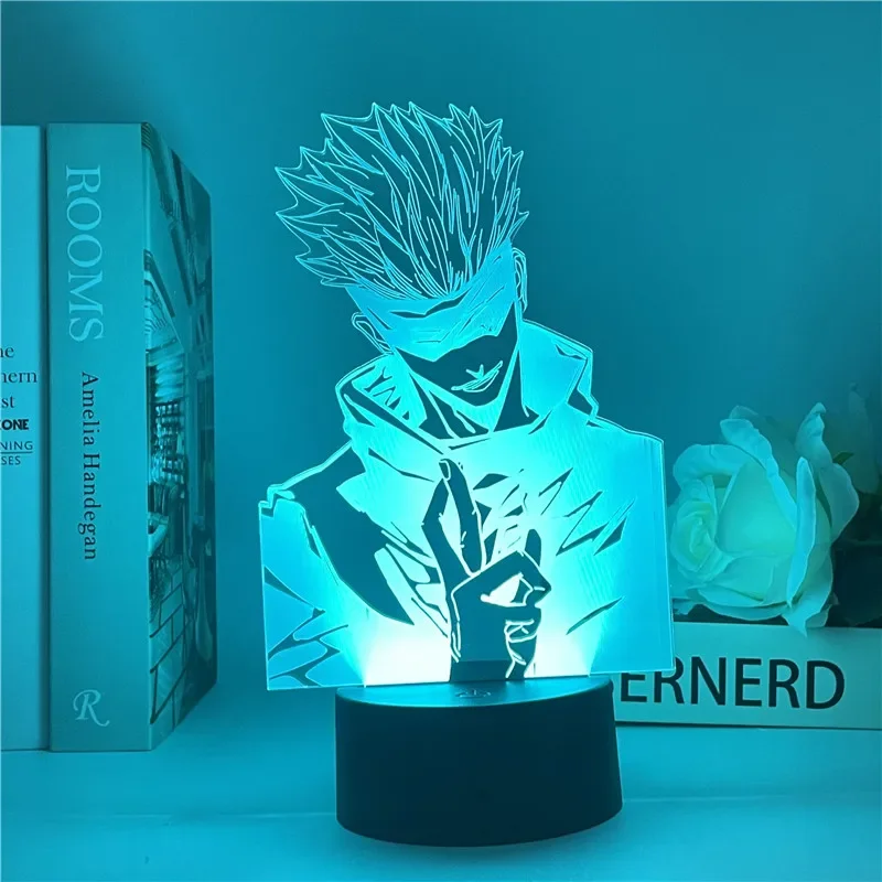 Jujutsu Kaisen Anime Lamp Satoru Gojo Geto Suguru 3D Visual Acrylic Night Lights LED Kids Birthday Gift