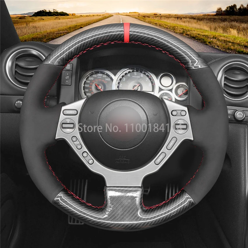 

Hand-Sewn Non-slip PU Carbon Fiber Leather Car Steering Wheel Cover for Nissan GTR GT-R (Nismo) 2008-2016 Interior Accessories