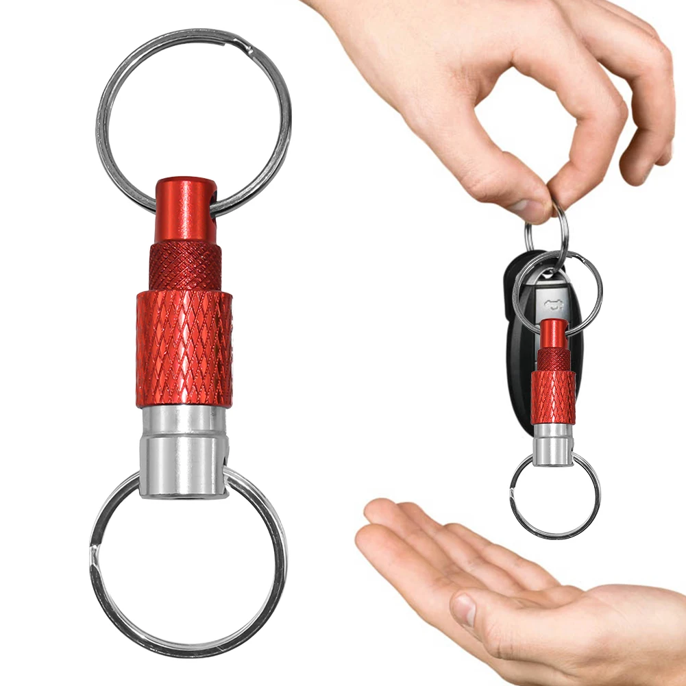 Aluminum Alloy Quick Release Swivel Keychain Detachable Pull Apart Metal Keychain Dual Split Keychains EDC Tool EDC Outdoor Tool