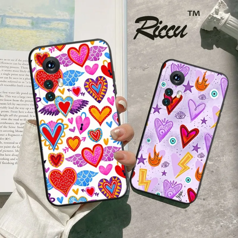 Retro Hearts Art Nabi Tear Phone Case For Xiaomi Redmi Note 11 10 9C Pro 10X K20 Back Soft Cover Note 9A K40 K30S Cover