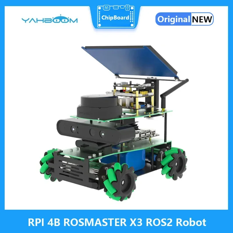 Robô Raspberry Pi 4B ROSMASTER X3 ROS2 com roda Mecanum Condução autônoma Carro não tripulado LiDAR Mapeamento Navegação