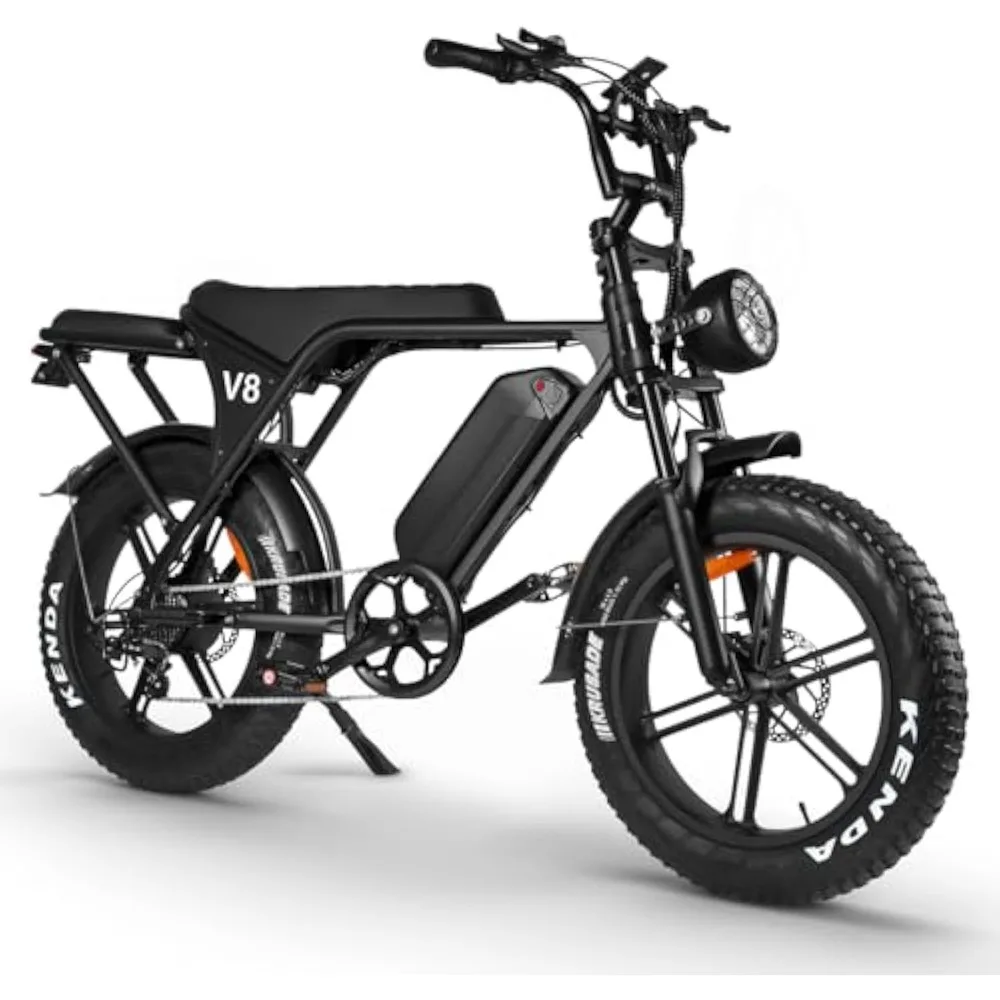 V8 Electric Bike for Adults, Electric Mountain Bike with 750W Brushless Motor, 48V 15Ah Removable Larger Battery Up to 31MPH 20'