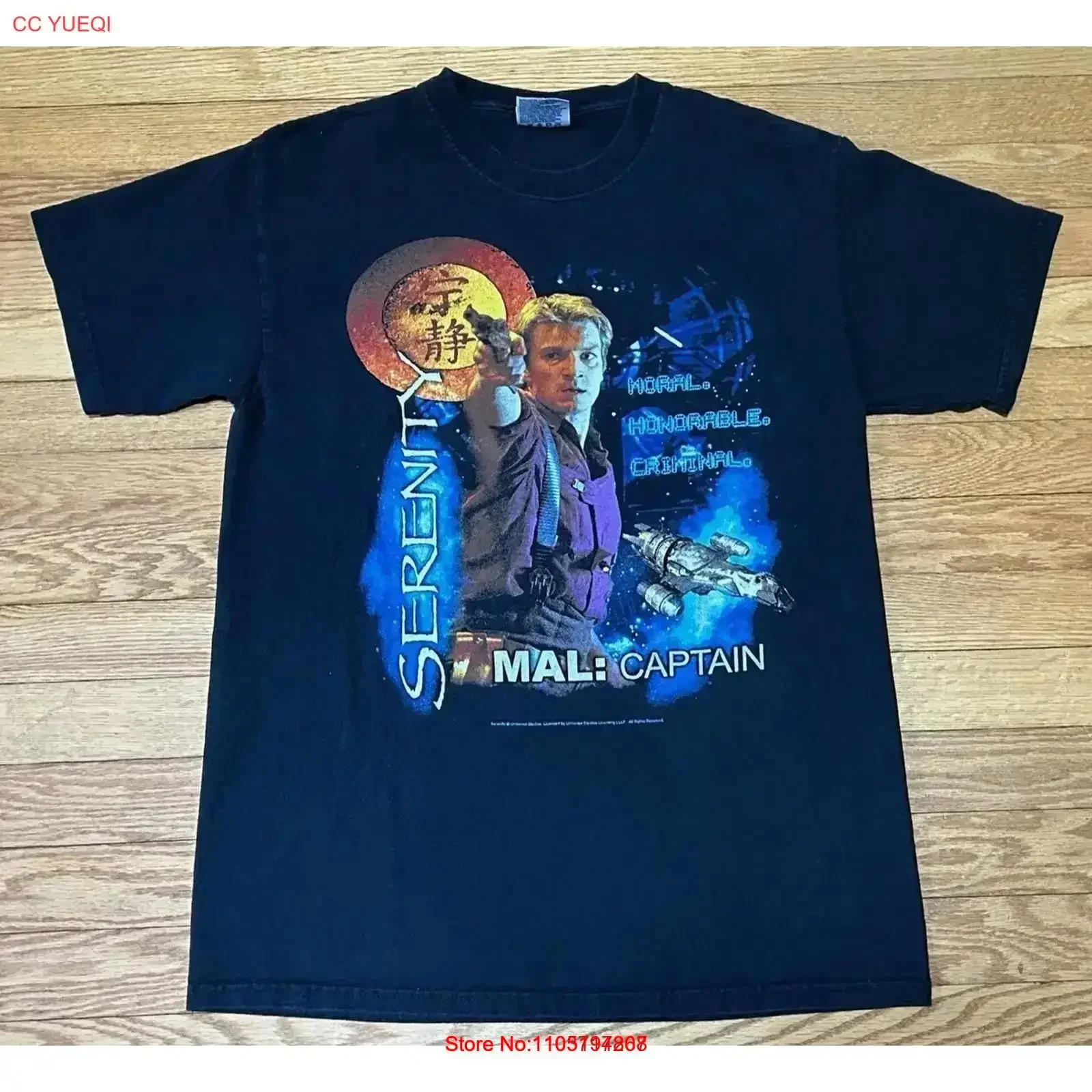 Vtg Y2K 2005 Serenity Mal Captain Firefly Movie Promo T Shirt Size M vintage Washed Casual streetwear Stylish designer clothes