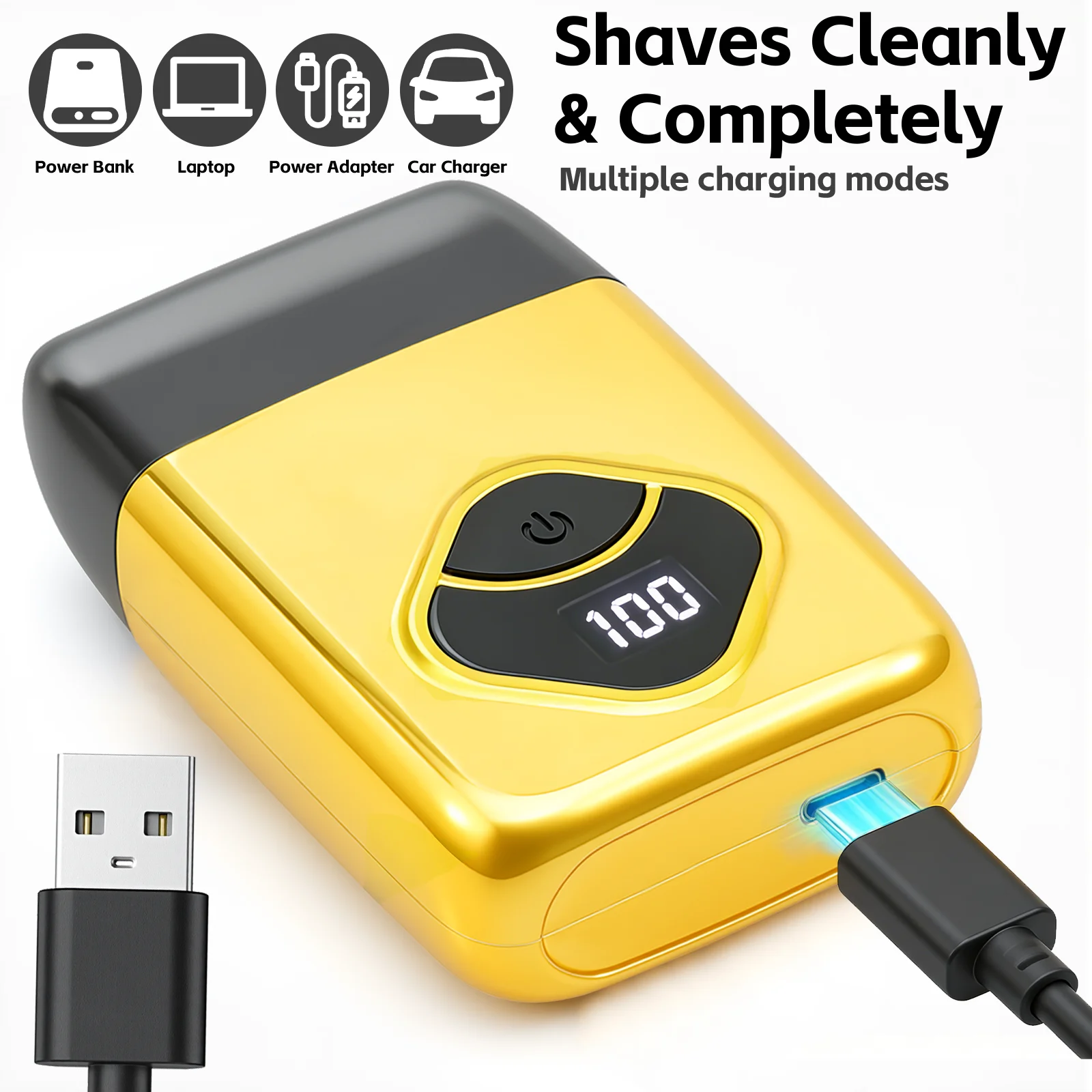 Electric Shaver for Men 9005 Cordless Rechargeable Foil Razor Triple Titanium Coated 150 Min Runtime LED Display Portable