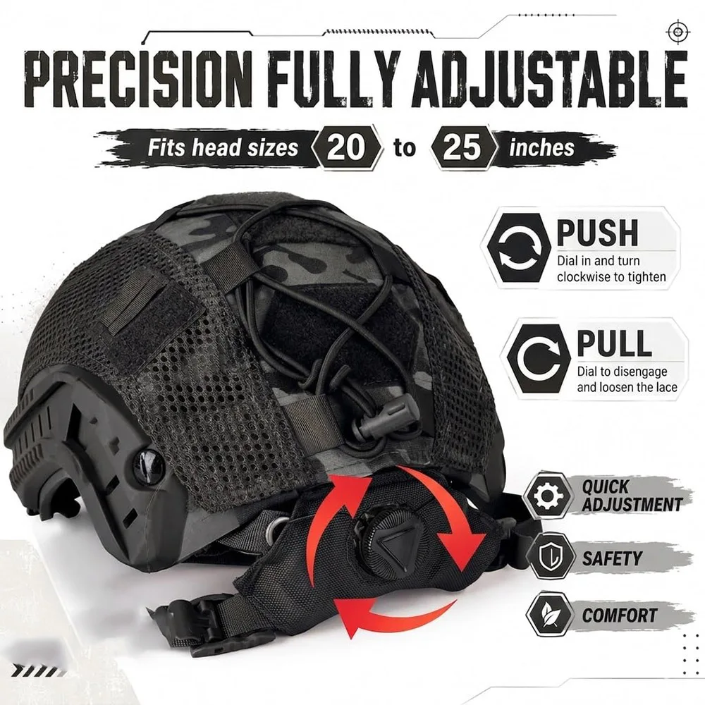 YCTAC Tactical Airsoft Helmet Set with Communication Headset Goggles L4G24 Mount NVG Dummy Model for Field Paintball CS Cosplay