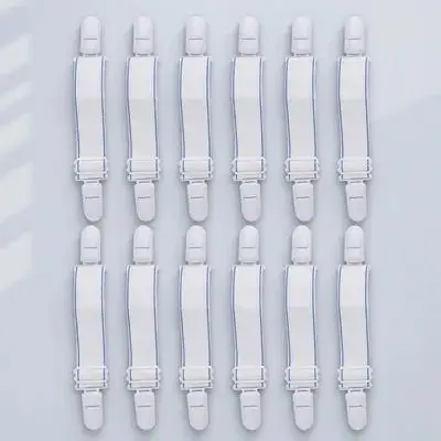 

12Pcs Bed Sheet Straps Holders Clips Prevent Quilt Skidding Easy Remove Reattach Sheet Straps Bed Clips for Sheets