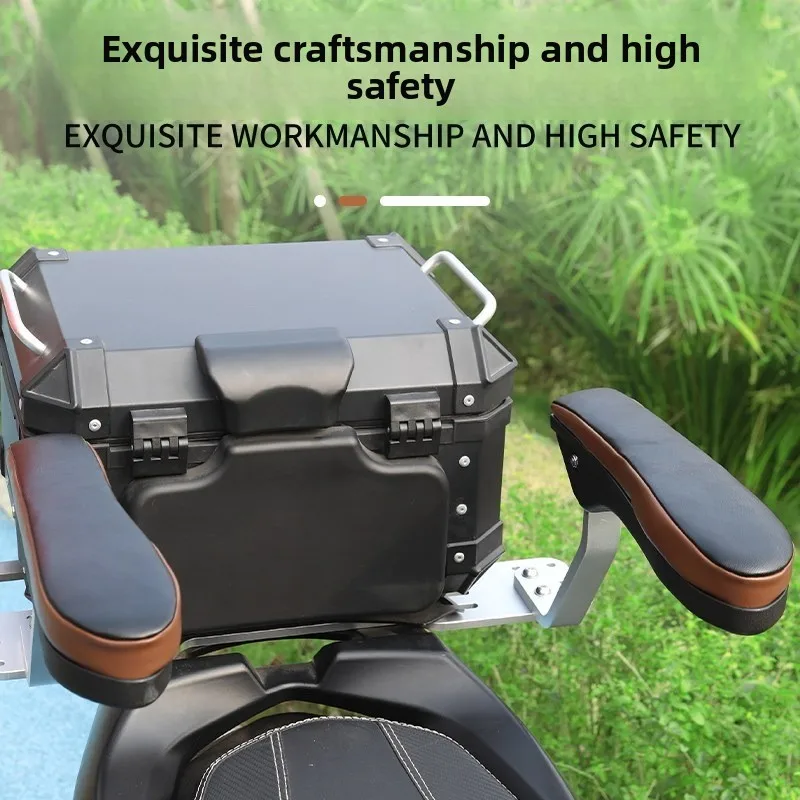Motorcycle rear seat armrest foldable rally car electric scooter universal modified child safety armrest backrest