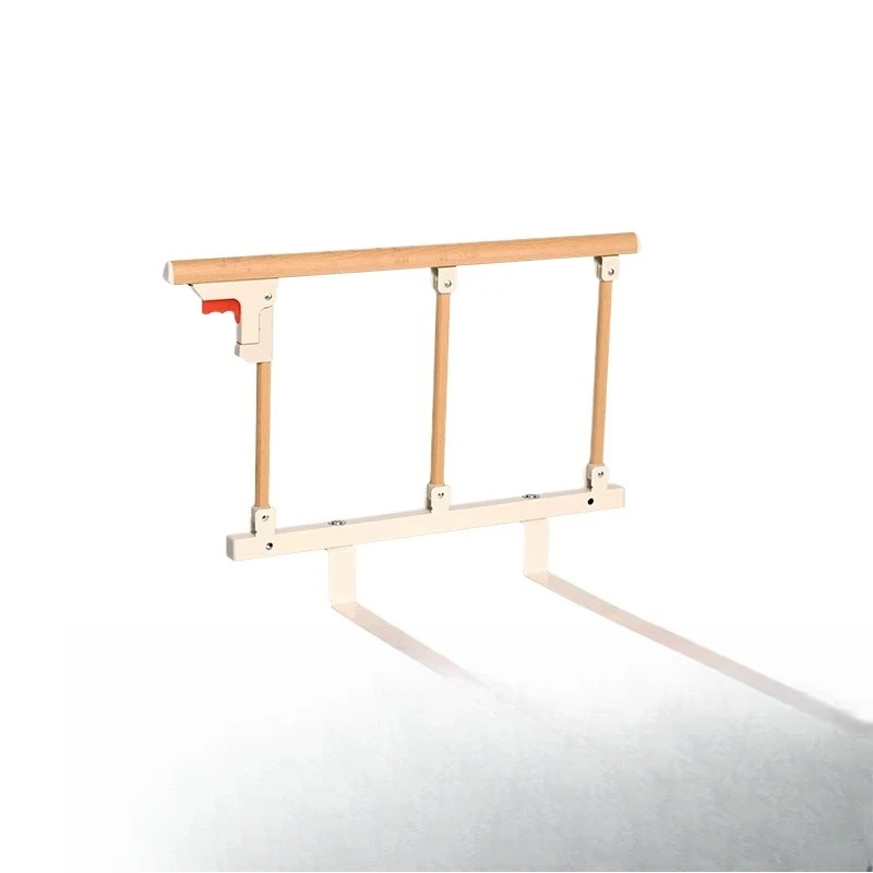 Bed Rails Assist Handle Safety Bed Railing for Elderly Seniors Adults Folding Aluminium Alloy Bedside Foldable Wooden Grain Rail