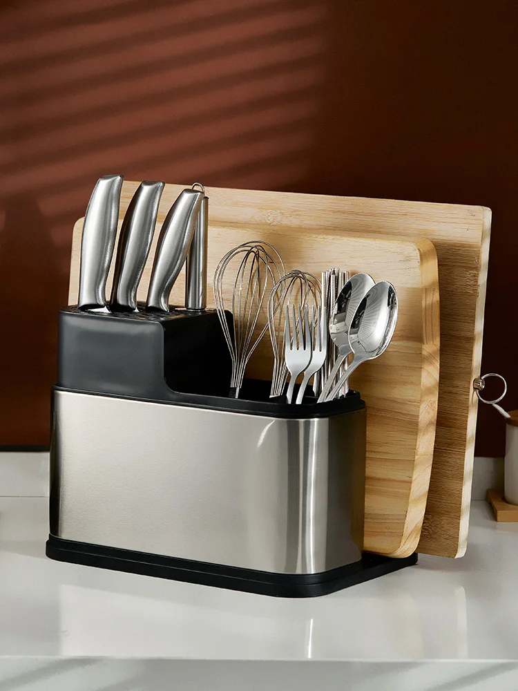 Stainless Steel Knife Holder Chopping Board Rack Integrated Kitchen Rack Multi-Functional Kitchen Knife Kitchen Supplies