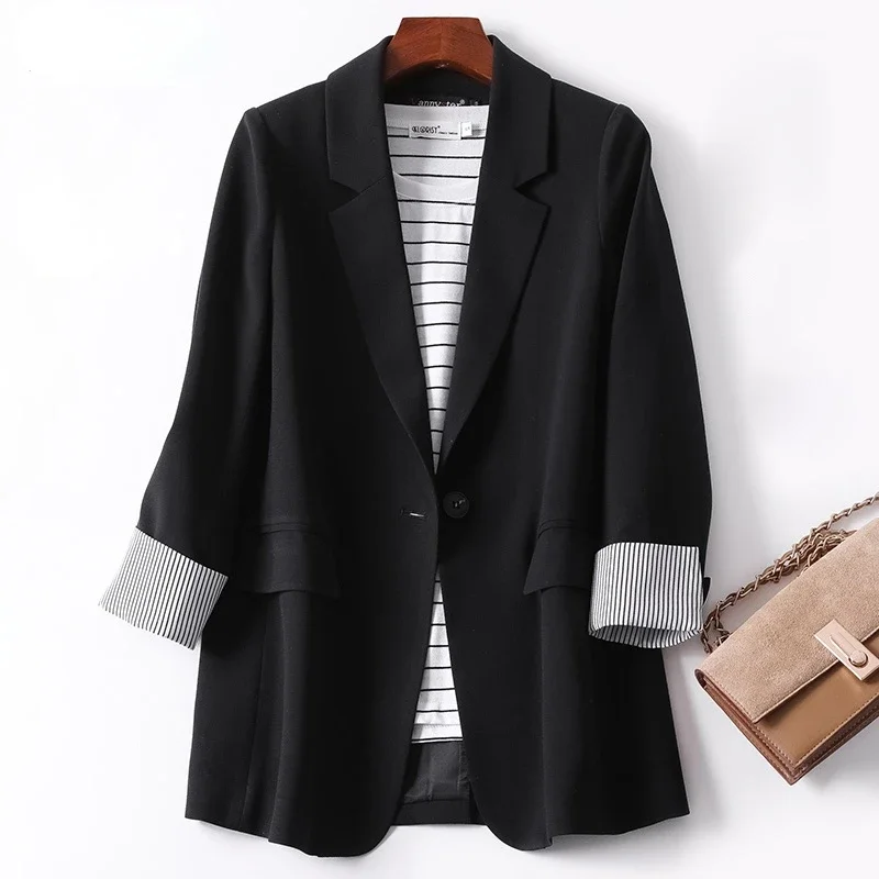 Blazer Casual primaverile a maniche lunghe da donna 2024 New Fashion Business Plaid Suits donna Work Office Blazer donna cappotti giacca donna