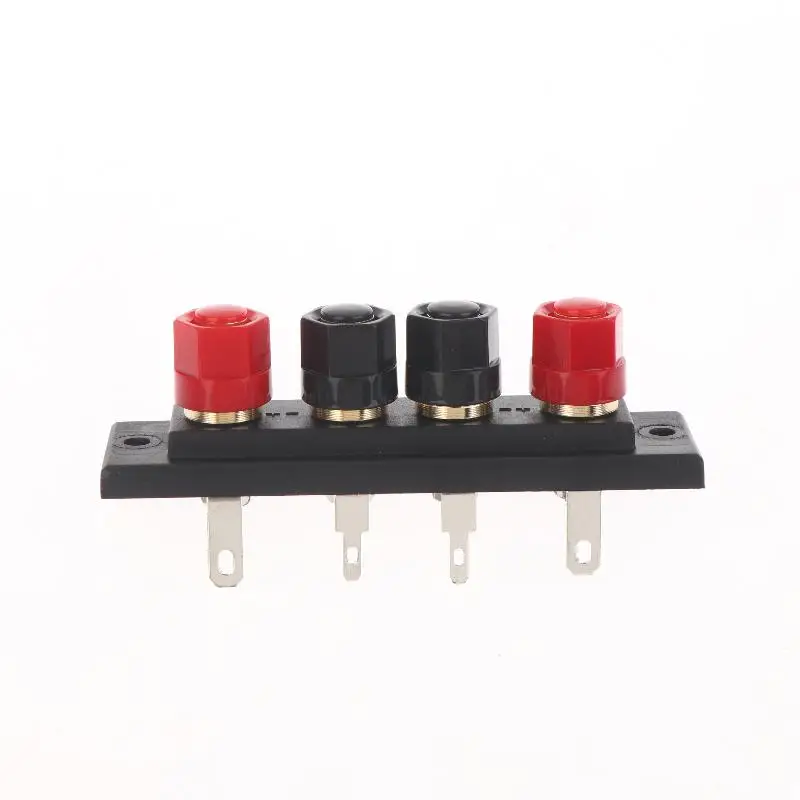 New 1Pcs Audio Accessories Speaker Amplifier Chassis Terminal Output Four-Position Terminal Soundbox Speaker Gold Wiring Board