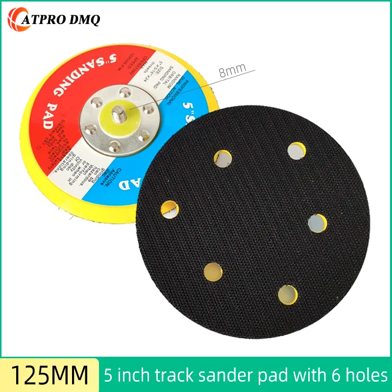 5-inch 6-hole Air Sander Tray Air Polisher Chassis 125MM Disc Thread 8MM Track Grinding Pad ATPRO