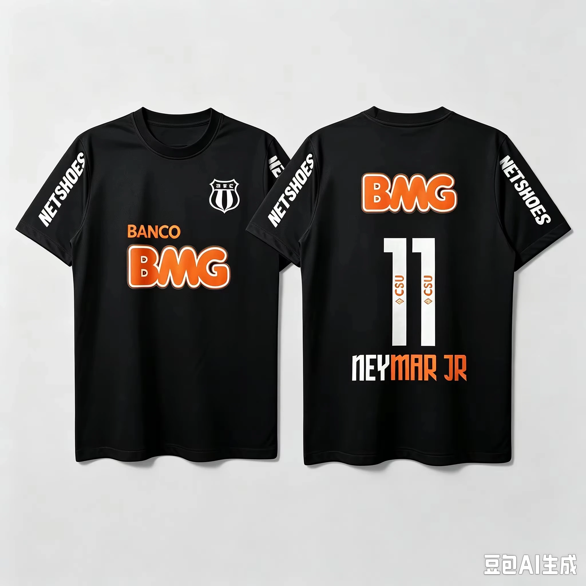 2026 Retro Fußball Baumwoll-Trikot T-Shirt Herren 11 Nummer Spieler-Print Schwarz Kurzarm Lässiges Fußball-Fan Streetwear Tee Top – Detail 7