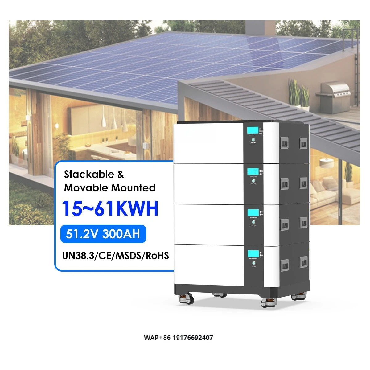 EU Stock Solar Home Energy Storage Lithium Ion Battery Pack 15kwh 20kwh 30kw 48v 600ah 900Ah Lifepo4 51.2v 300ah Lithium Battery