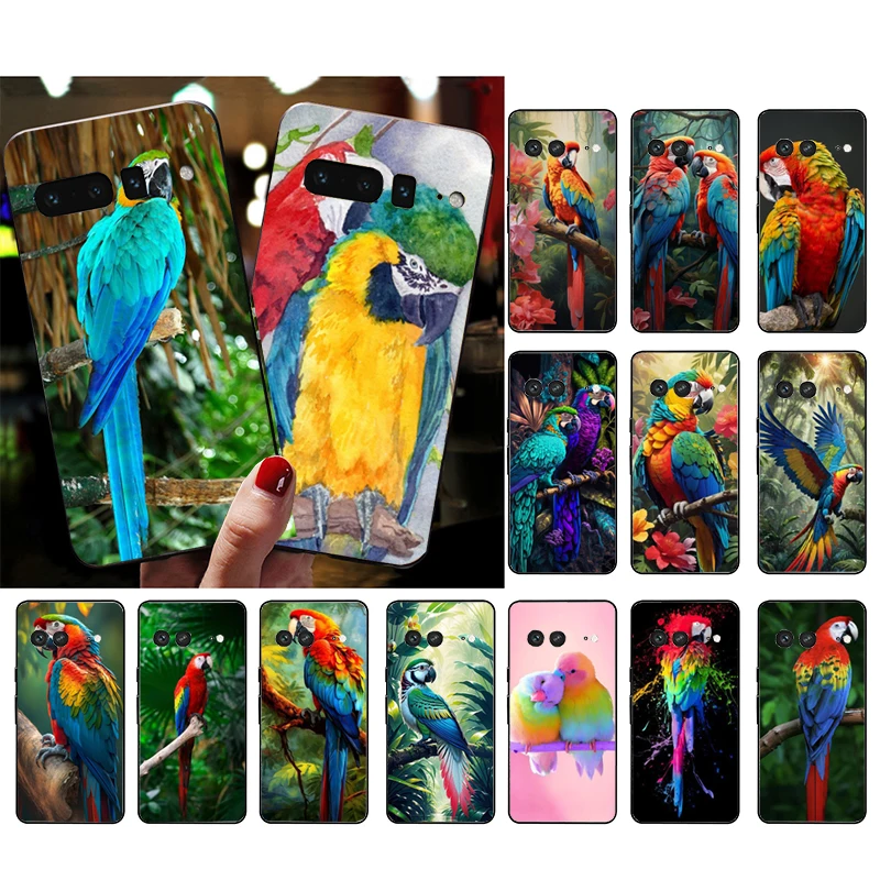 Parrot Macaw Bird Phone Case For Google Pixel 9 Pro XL 8 7 6 Pro Pixel 8A 7A 6A 4A 3A 3XL Pixel 8 7 6 5 4