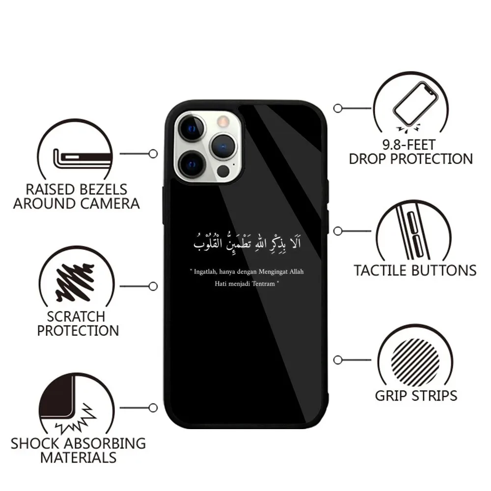 Arabic Lyrics Quotes Islamic Phone Case For iPhone 16,15,14,13,12,11,Plus,Pro,Max Mini Magsafe Magnetic Wireless Charging