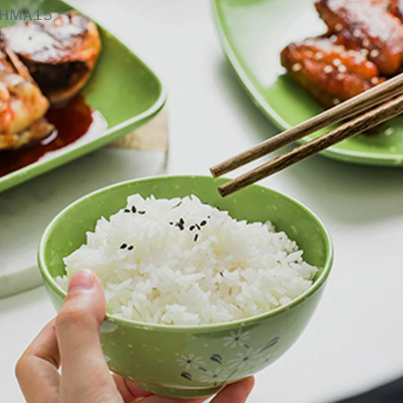 وعاء ميلامين مقاوم للكسر، أوعية سميكة لحساء الأرز على شكل زهرة، أوعية للوجبات الخفيفة، أدوات مائدة طعام بلاستيكية، أوعية صينية خضراء 4.5-8 بوصة