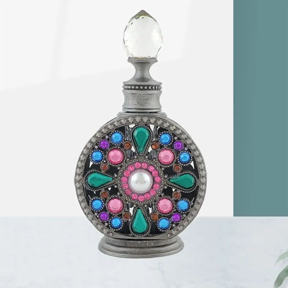 

Vintage Glass Empty Bottle Refillable 15ml Essential Oil Dropper Bottle Middle East Arabian Style Spray Bottle Home Decoration