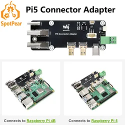 Raspberry Pi Side Adapter Board, Micro HDMI para HDMI, 4K, todas as portas para USB do Pi, CHAPÉ para PI5, 4B