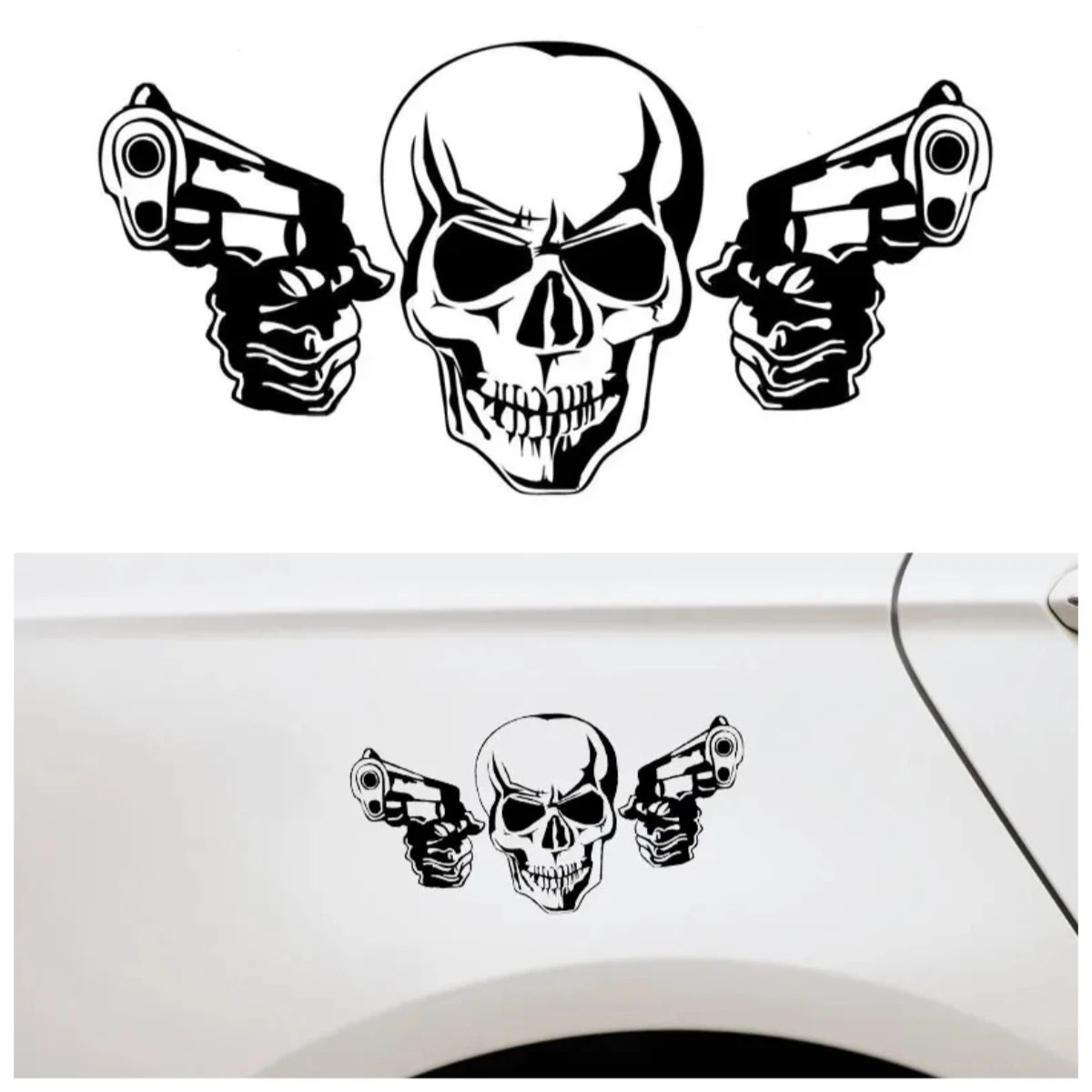 

Premium Skull Art Car Stickers - Waterproof Vinyl Scratch Resistant Exterior Auto Decals - Multi-Vehicle Removable Design
