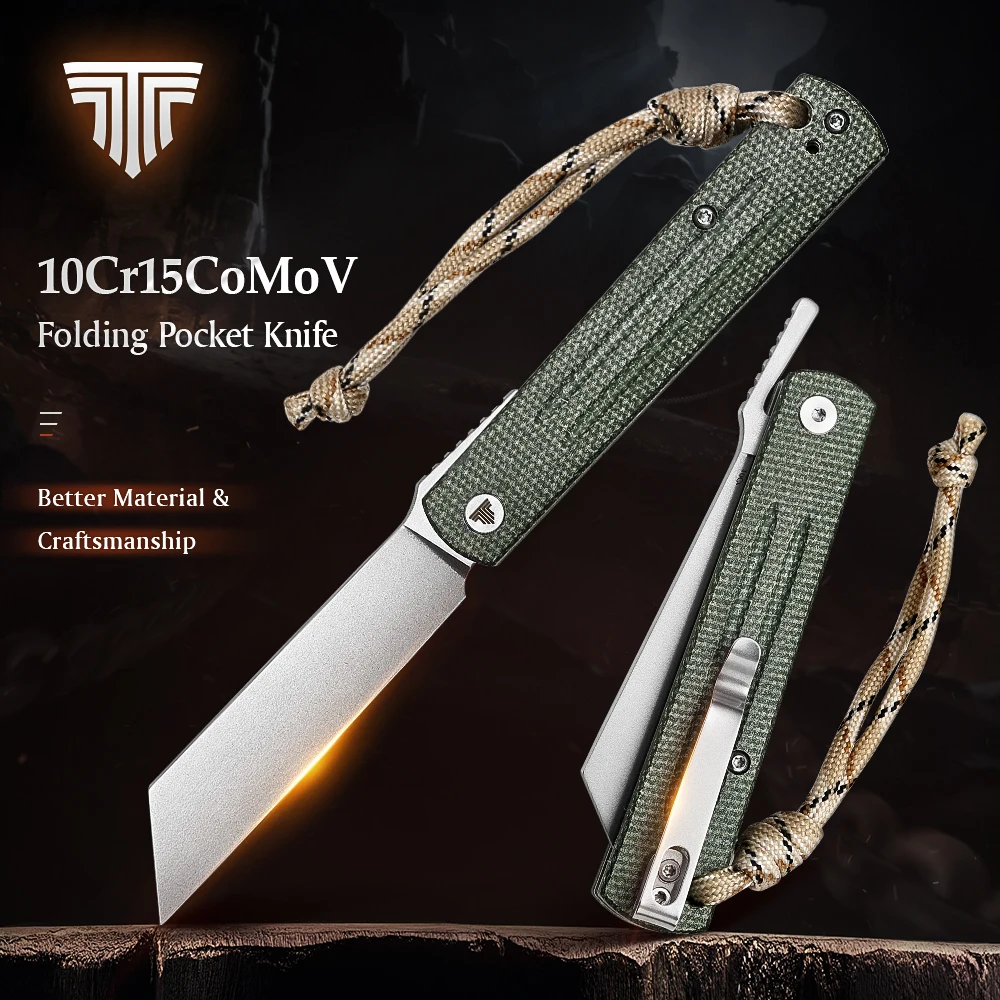 

TRIVISA Pocket Folding Knife for man or woman , EDC Camping Hunting Cutting outdoor Survival Professional tool