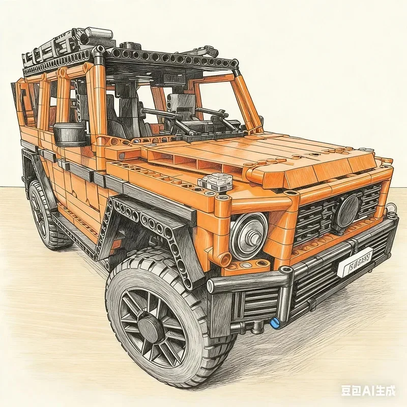 

Technical off-road vehicle 2891pcs mechanical group V6 engine car model building blocks puzzle assembly toy boy birthday gift