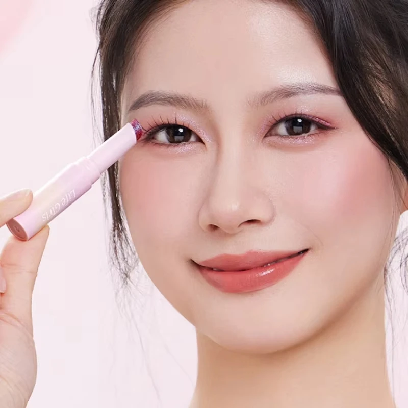 Wasserartiger Jelly Eyeshadow Stick Perlglanz-Glitzer Hochglänzender Lidschatten Kristallglänzender mehrfarbiger Lidschatten-Highlighter-Stick