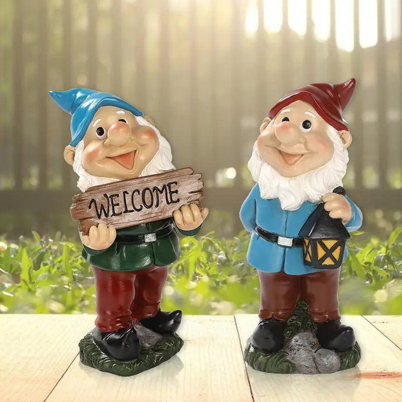 

Garden Gnomes Outdoor Funny Figure Statue Lantern Dwarf Welcome Gnomes Gifts Naughty Garden Statue Yard Gnomes