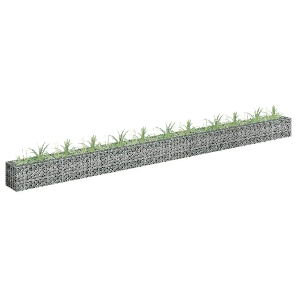 Galvanized Steel Gabion Raised Garden Bed - 450x30x30 cm for Durable Planting