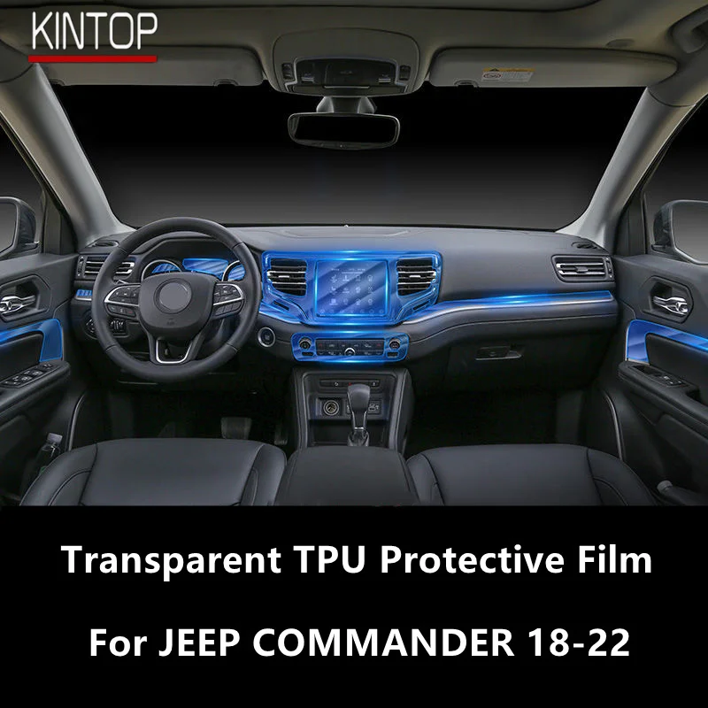 For JEEP COMMANDER 18-22 Car Interior Center Console Transparent TPU Protective Film Anti-scratch Repair Film Accessories Refit