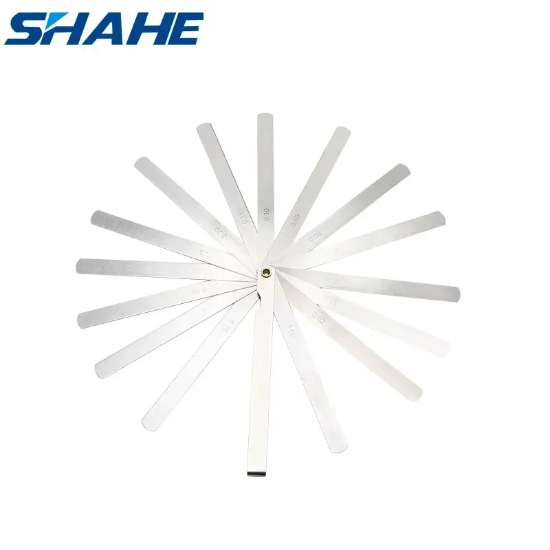 

SHAHE Portable 150 mm Length 17 Blades Feeler Gauge Metric Feeler Gauge 0.02-1.00 mm Measurement Tool