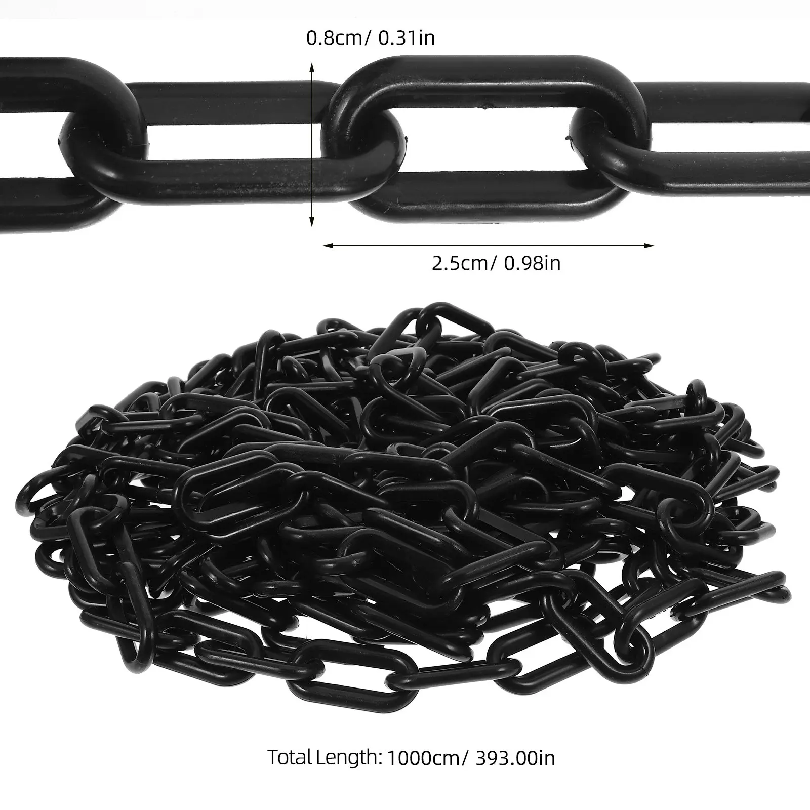 Versatile Plastic Safety Chain 10M Heavy-Duty Crowd Control Barrier Link with High-Visibility Design for Traffic Control Parking