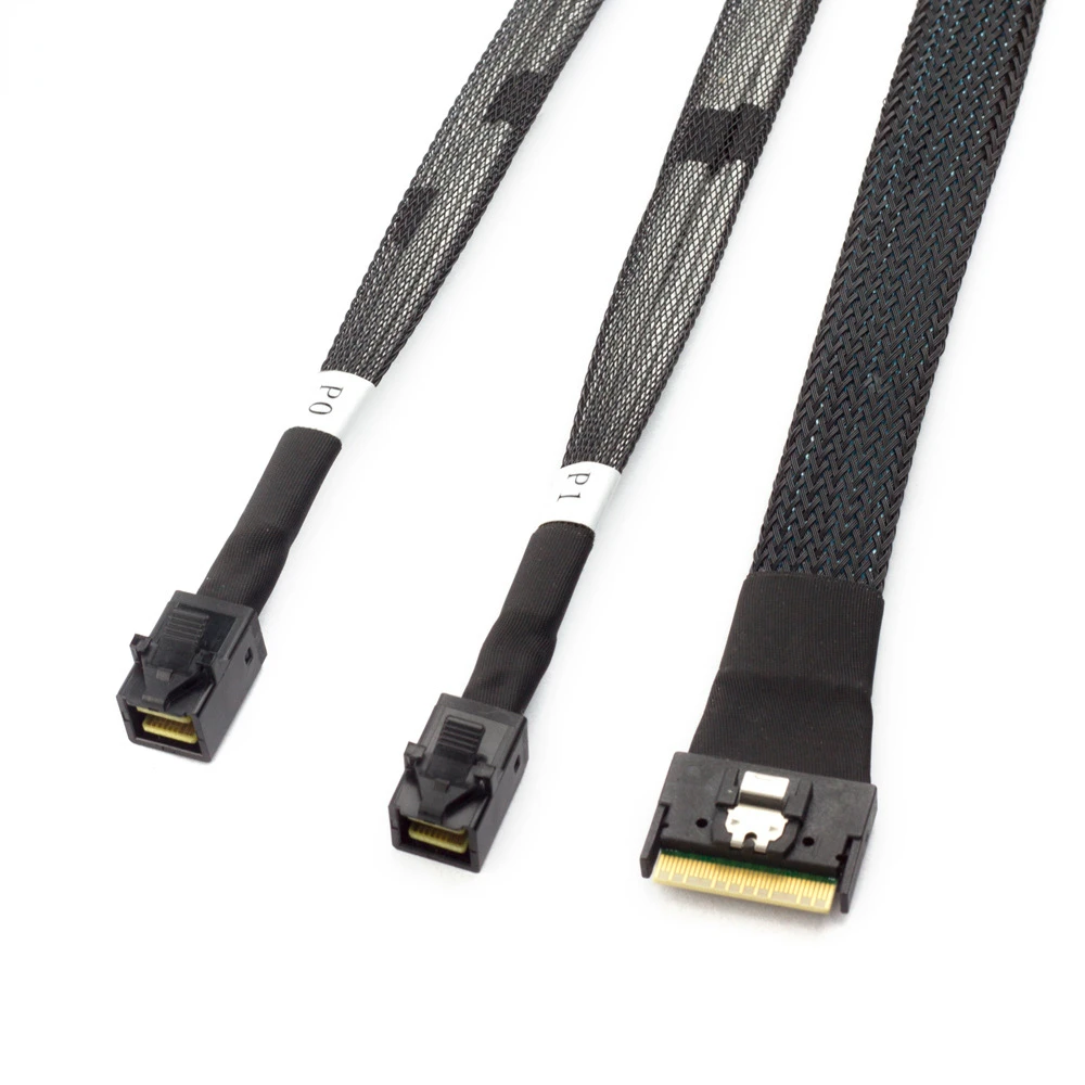 MINI SlimSAS SFF-8654 8i 4.0 to 2X SAS HD SFF-8643 server Connection Cable