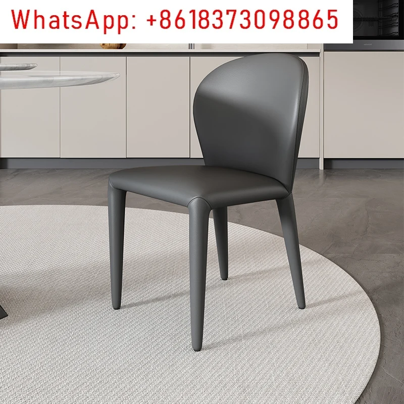 

Light luxury style carbon steel household modern simple Italian style armchair hotel restaurant dining table chair stool