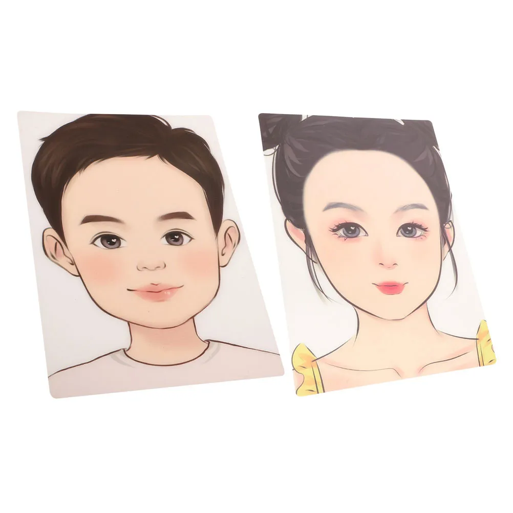 2Pcs Paint Practice Board Reusable Silicone Mannequin Head Face Painting Tool Makeup Practice for Beginners Artists