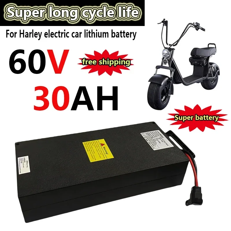 

For Harley Electric Motor Bike Lithuim Battery 60v 30ah Three-wheeled E Scooter batteries Citycoco WS-PRO TRIKE