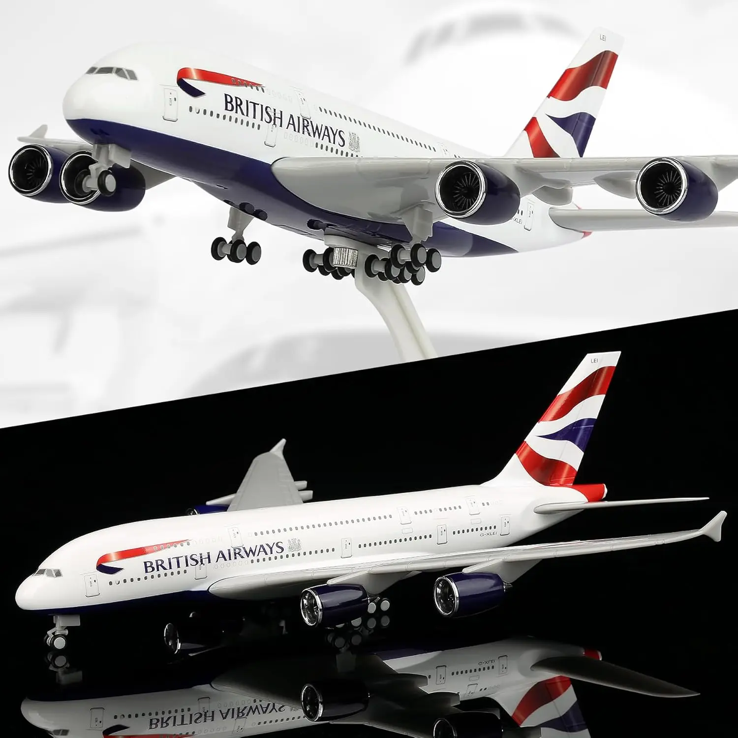 

1/240 Scale A380 British Toy Airplane Model Kit for A380 Diecast Resin Plane Model with Stand for Adult Aviation Gift or Display