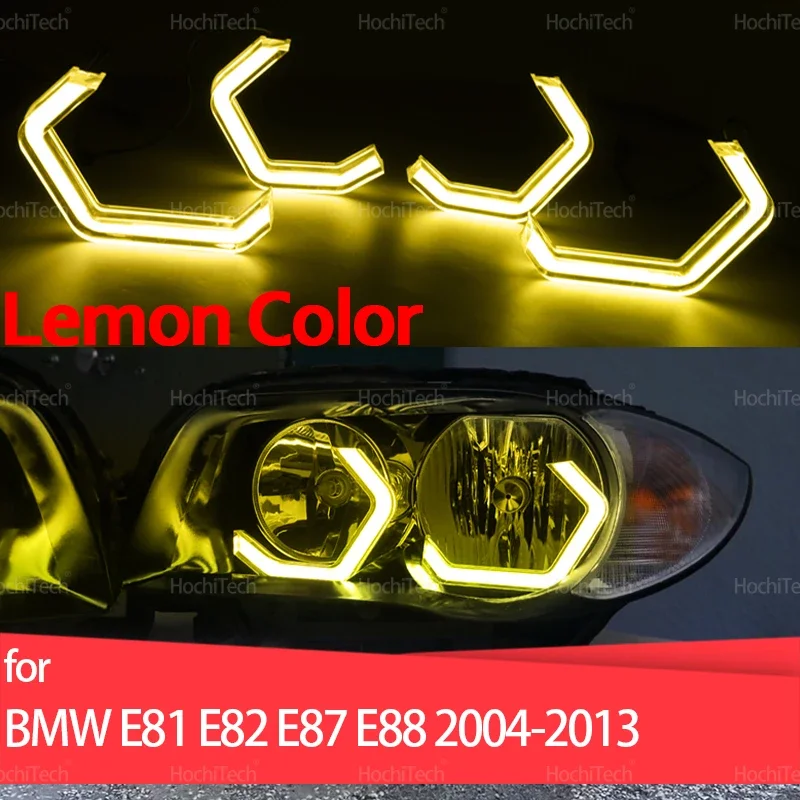 

Crystal M4 Style Lemon Yellow Ring Angel Eyes LED White Headlight Light Rings Kit DRL for BMW 1 Series E81 E82 E87 E88 2004-2013