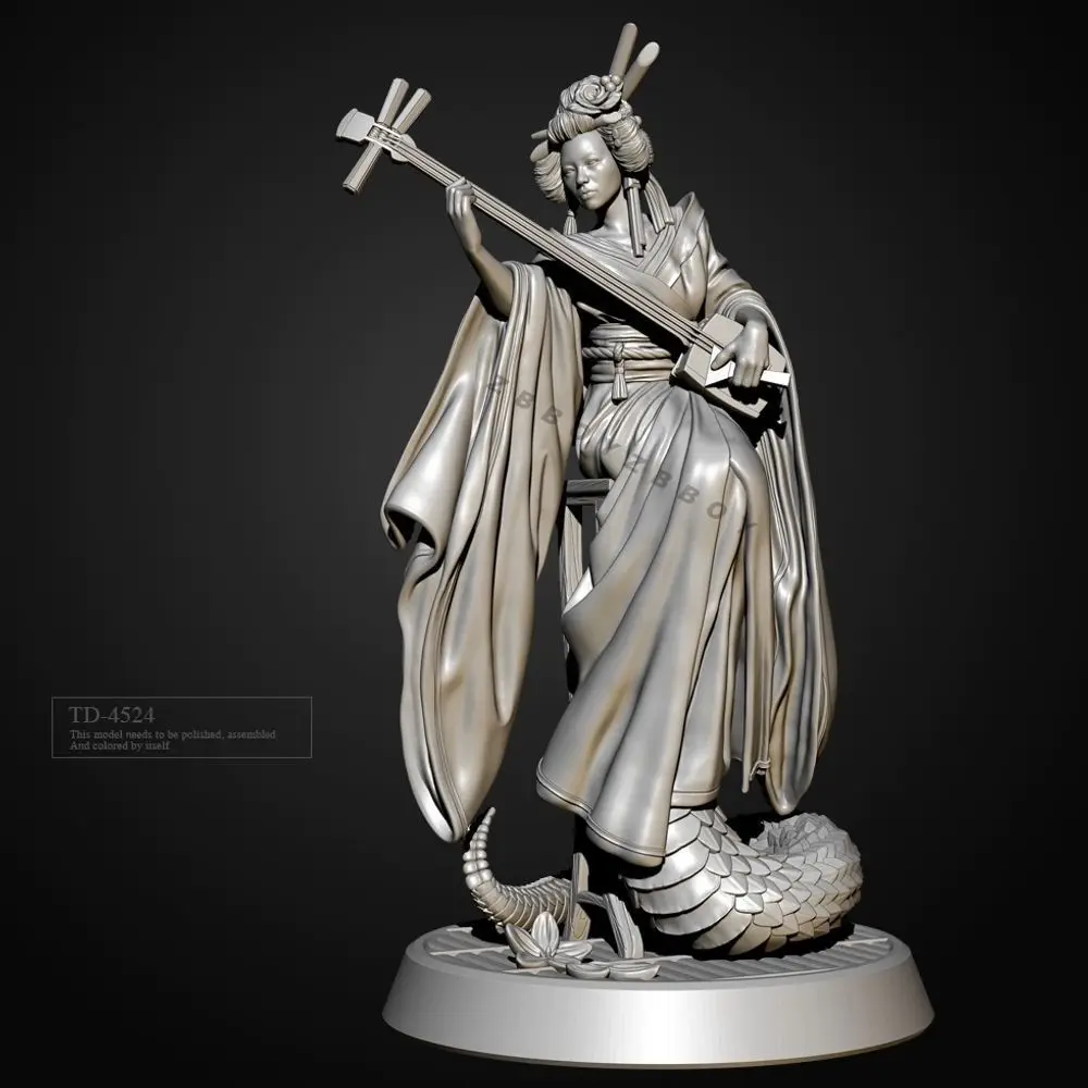 38mm 50mm 75mm Magic Series Snake Demon Geisha Resin White Mold Assembly Unassembled and Uncolored Figurines Miniatures