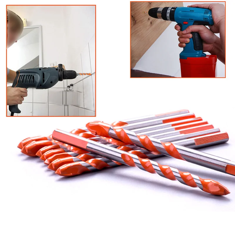 Tungstênio aço metal liga triângulo brocas, 3-12mm, preto cortador de unhas, abridor de furos, cerâmica, parede, vidro, concreto