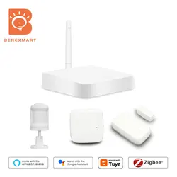 Benexmart Tuya Zigbee Smart Wireless Wired Gateway Hub Bridge sensore PIR Kit sensore T e H allarme di sicurezza per l'automazione domestica