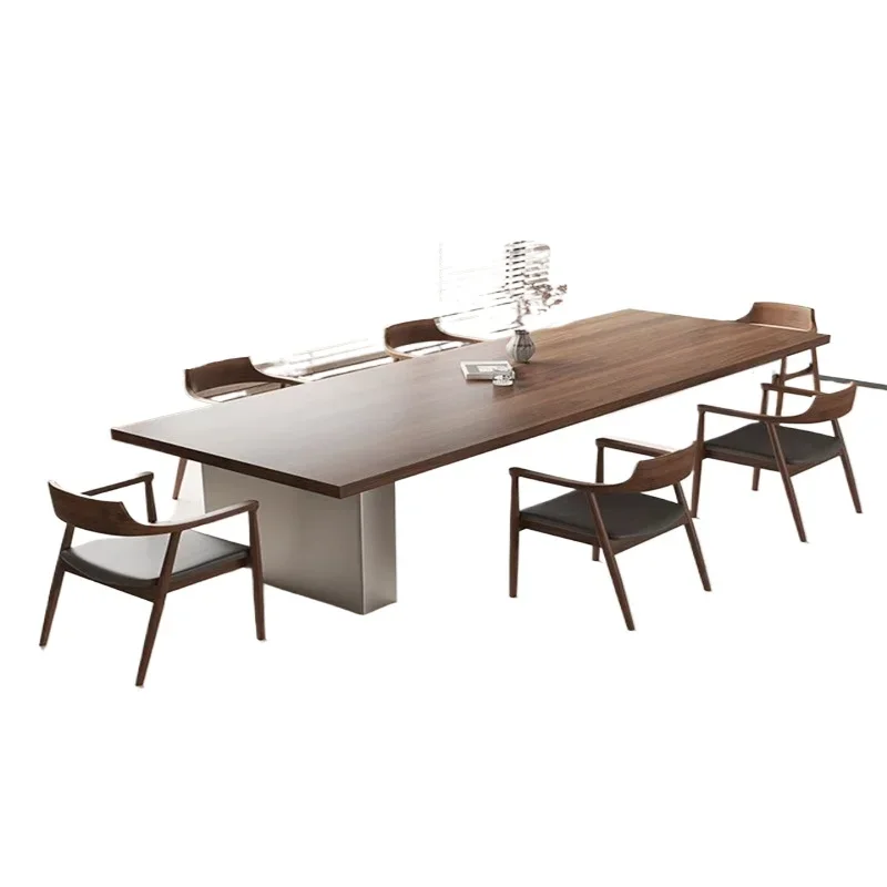 Solid wood conference table Long table Simple modern large workbench Desk