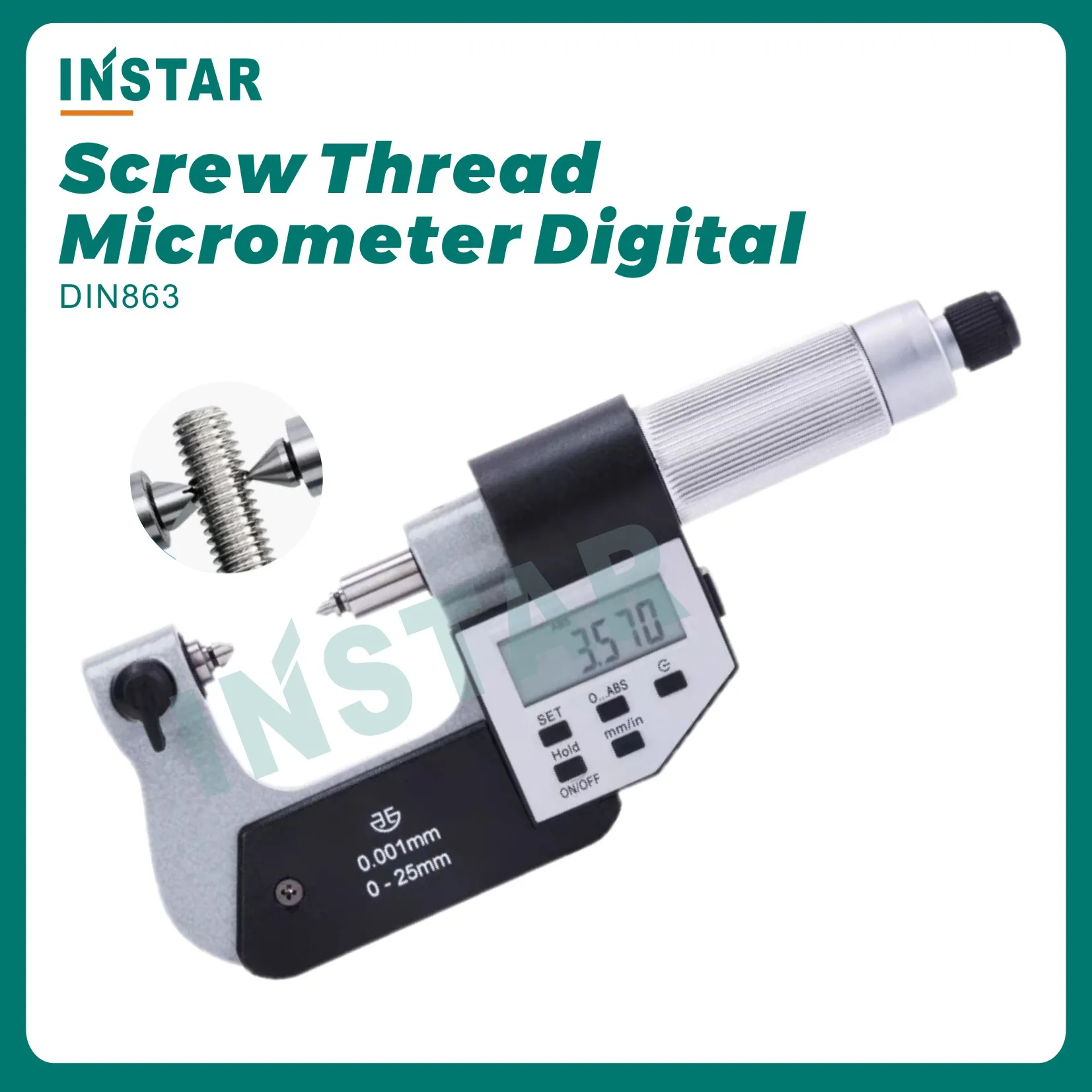 Qualidade Industrial do Micrômetro 025 mm 2550 mm da Linha de Parafuso de Digitas com Batentes Calibre Exterior Eletrônico 0.001 mm de 50-de 75 Mm-de 100 mm
