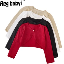 Baby Girl Knit Shawl Jacket Summer Infant Cardigan Outerwear Autumn Kids Clothes Sweater Thin Clothing Dress Shawl Short Coat