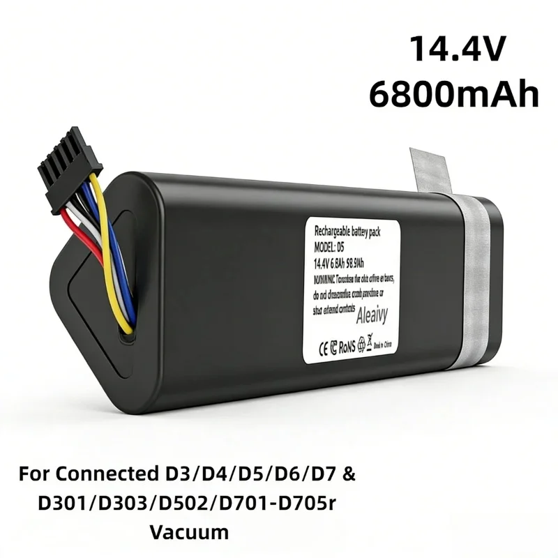 

High Capacity 6800mAh Replacement Battery Rechargeable for Connected D3 D4 D5 D6 D7 D301 D303 D502 D701-D705r Vacuum Cleaner