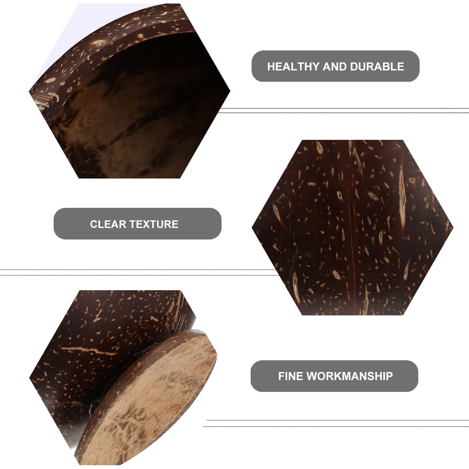 

Creative Coconut Shell Storage Bowl Eco Friendly Natural Salad Dessert Bowl Lightweight for Camping Kitchen Coconut Bowls