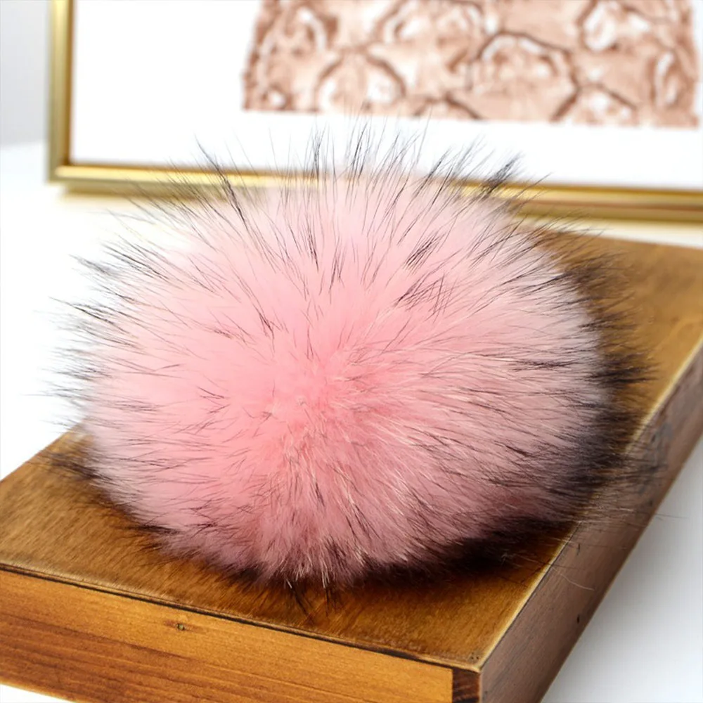 15cm Big Size DIY Real Fox Fur Pompoms Pink Raccoon Fur Pom Poms Balls Natural Fur Pompon For Hats Shoes Scarves Accessories